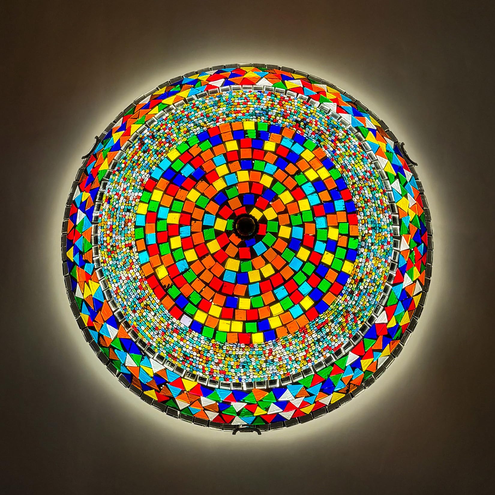 Plafonnier LED Mosaïque rond 48W style turc de 16 pouces pour votre salon