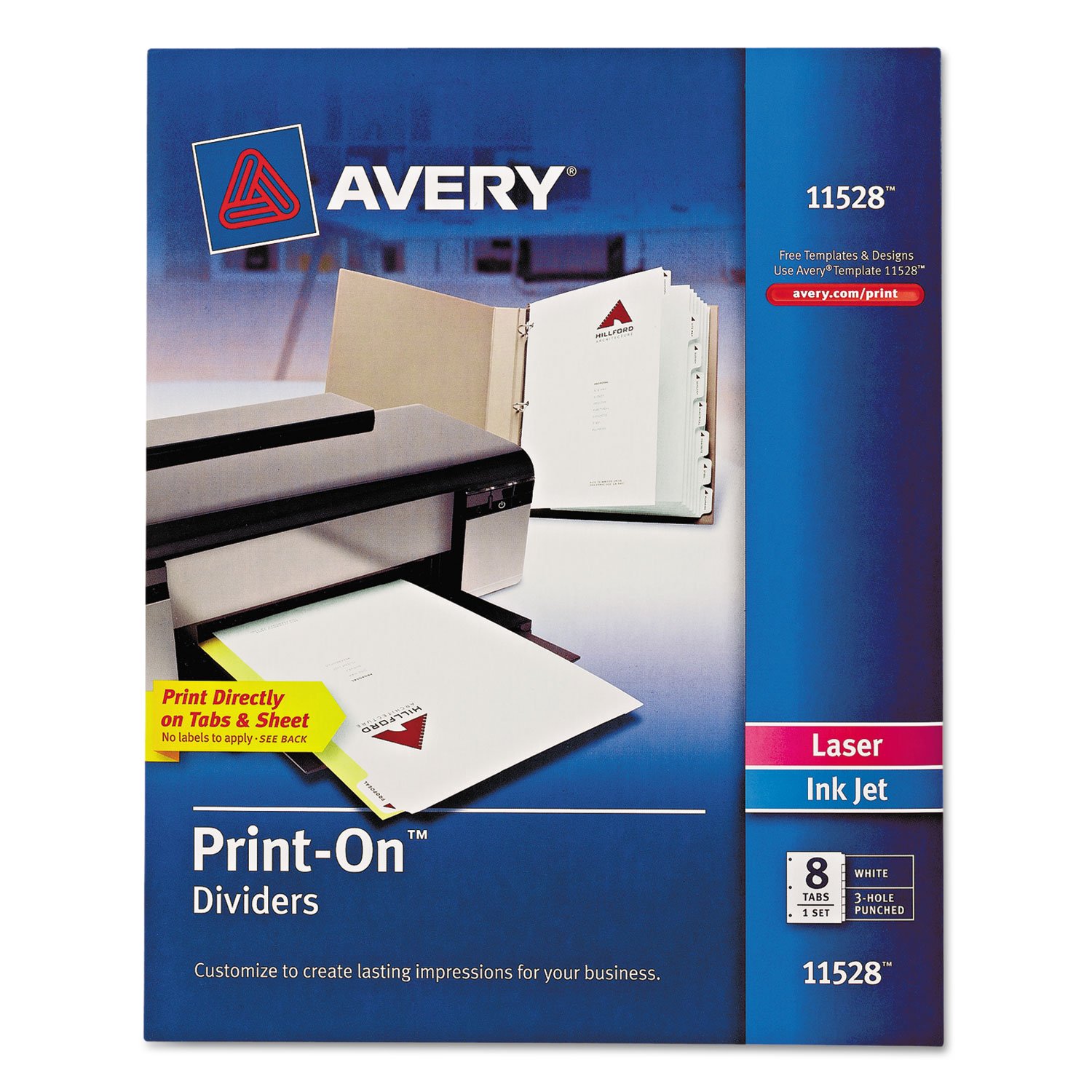 Amazon.com : Avery 11528 Print-On Dividers, 8-1/2-Inch x11