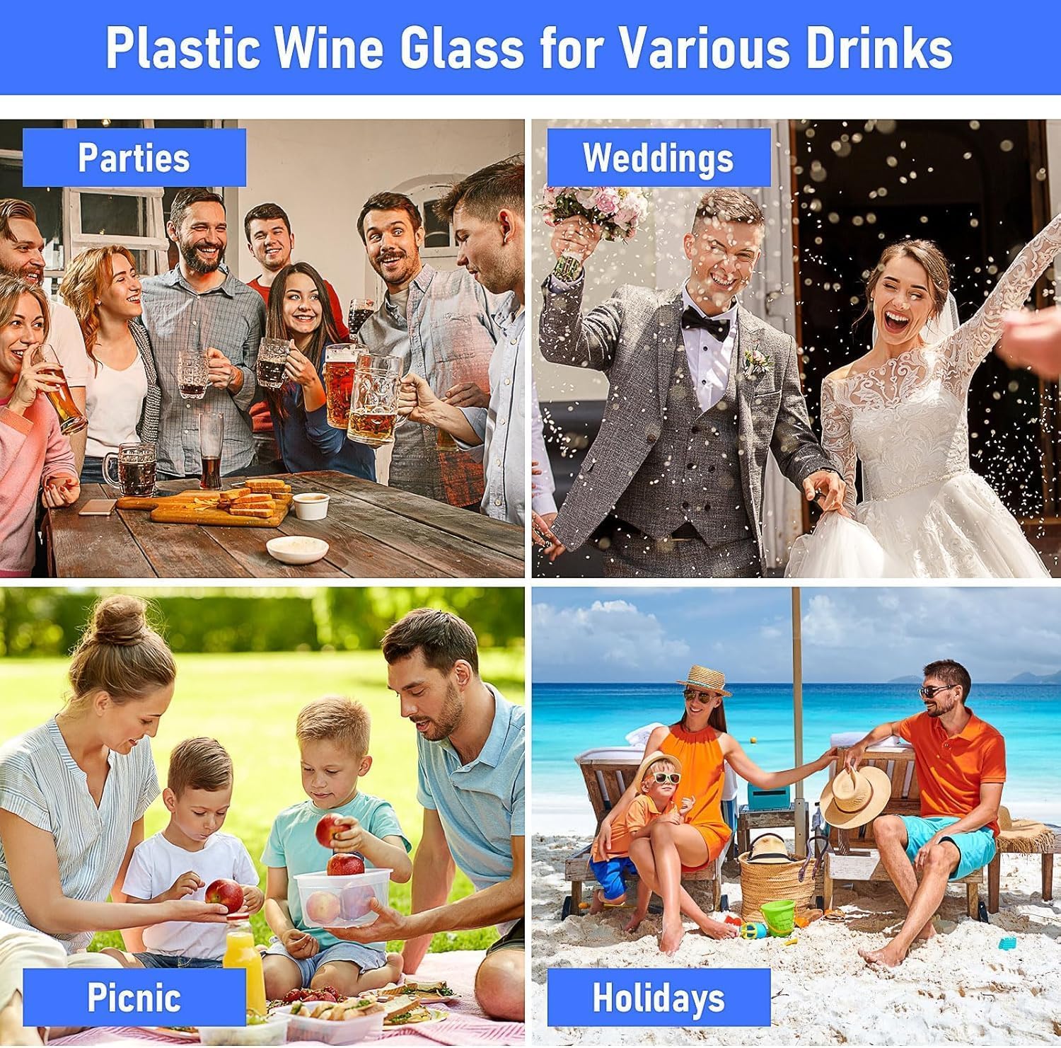 MALLOOM Lot de 40 verres à eau 350 ml,Verres à eau Verres à cocktail Verres à jus Verre à dessert