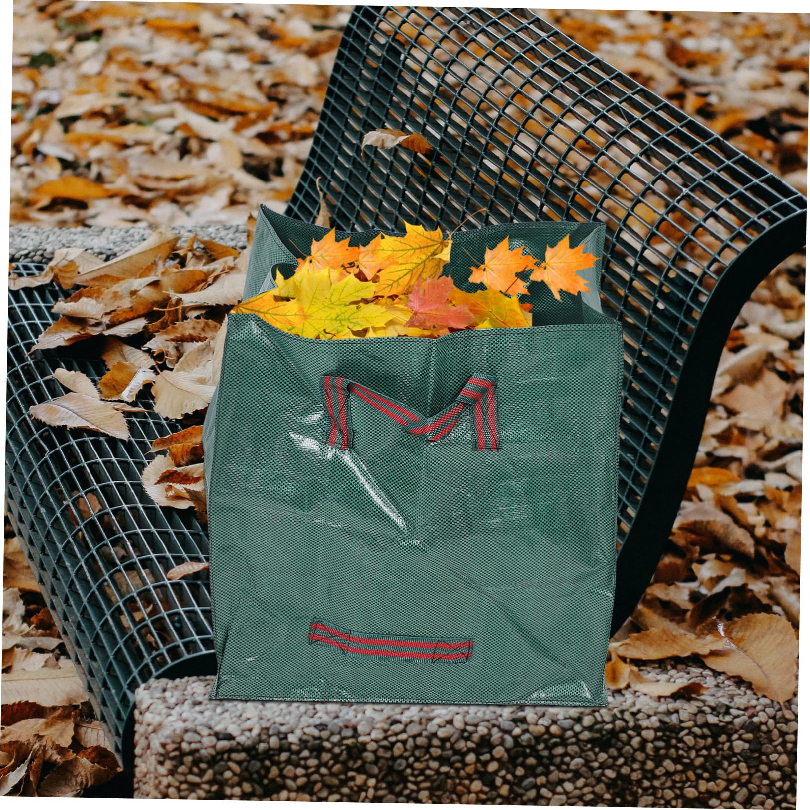 UKCOCO 2pezzi Sacco da Giardino in Pp Manici Grande Sacco per Raccolta delle Foglie Contenitore Portatile per Foglie Cadute per Spazzatrici da Giardinaggio e Smaltimento Rifiuti