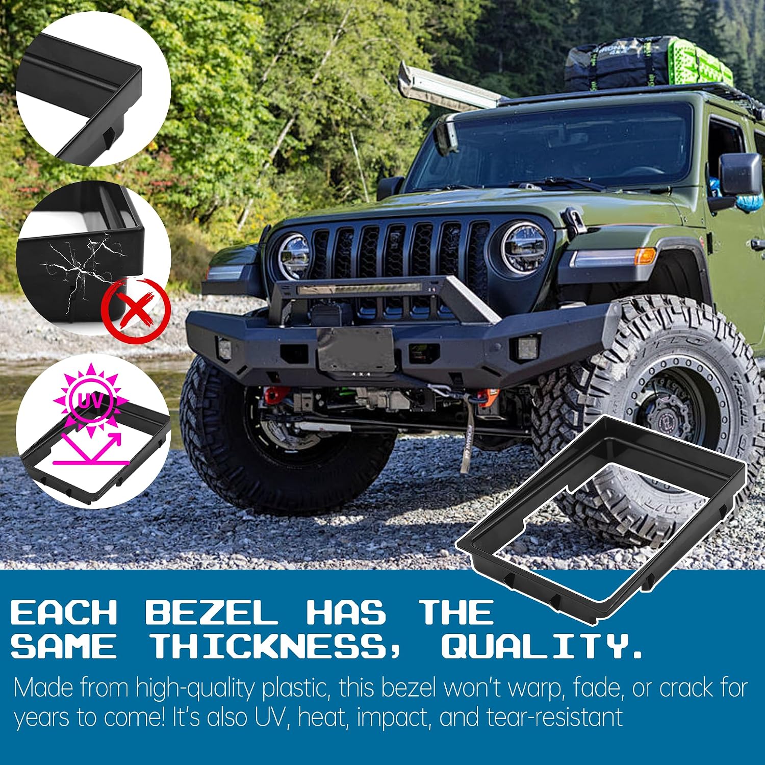 TonGass 2-Pack Manual Transmission Shifter Bezels Compatible with Jeep Cherokee/Wrangler - Black