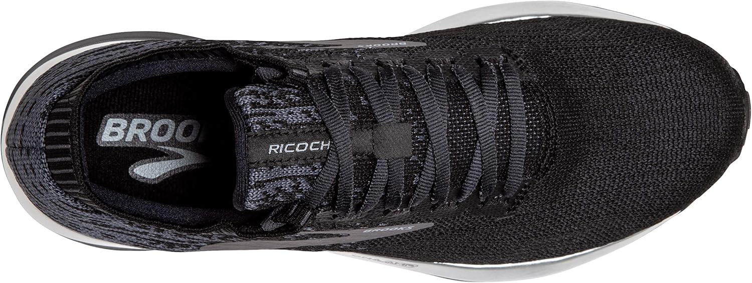 Brooks Mens Ricochet Running Shoe 9.5 Black/Black/Ebony