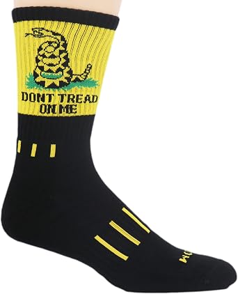 Premium Dont Tread On Me Crew Socks - Made in USA Gadsden Flag Patriotic Socks for Men & Women - High-Performance Reinforced & Supportive Fit