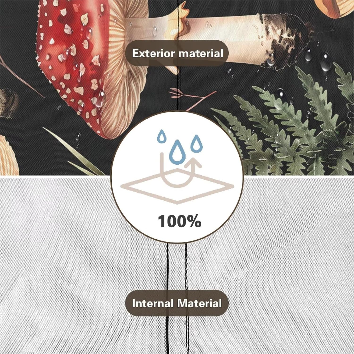 Mushroom Flower Outdoor Patio Chaise Lounge Chair Cover - Waterproof UV Resistant Lounger Covers Heavy Duty Weatherproof Patio Sofa Furniture Covers