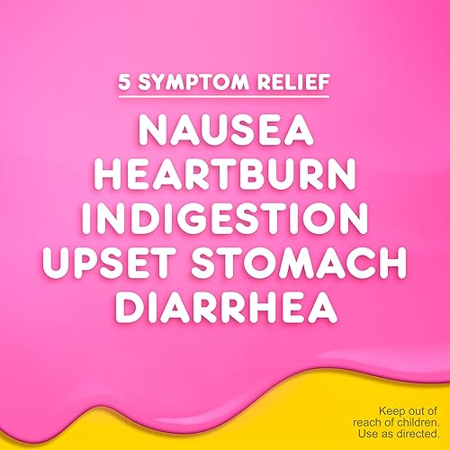 Miniatura 3 de Comprimidos masticables originales 5 Symptom de Pepto-Bismol incluyendo alivio del malestar estomacal y diarrea, NA, 1, 1