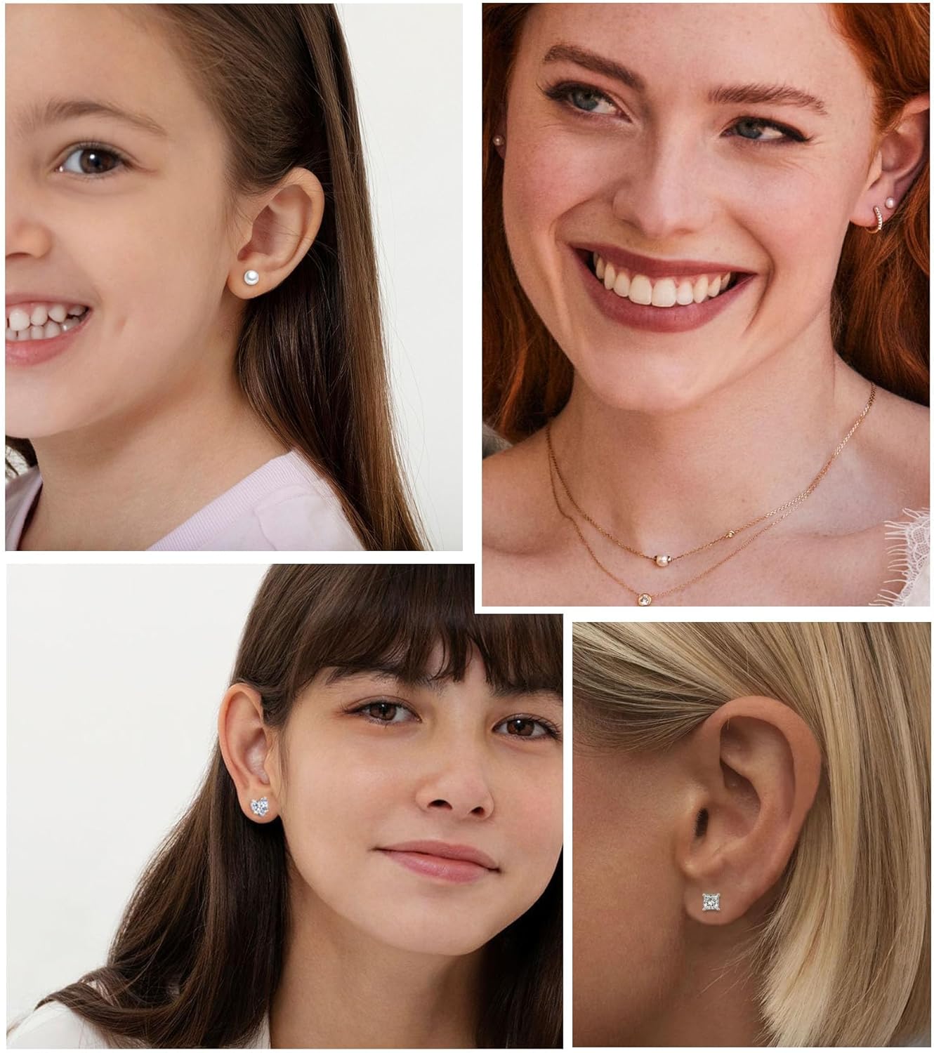 Staligue 21 Pairs Surgical Steel Flat Back Earrings Set for Women Men Hypoallergenic 20G Stainless Steel Stud and Hoops Earrings for Sensitive Ears Small Cz Heart Star Moon Opal Cartilage Earrings - Image 4