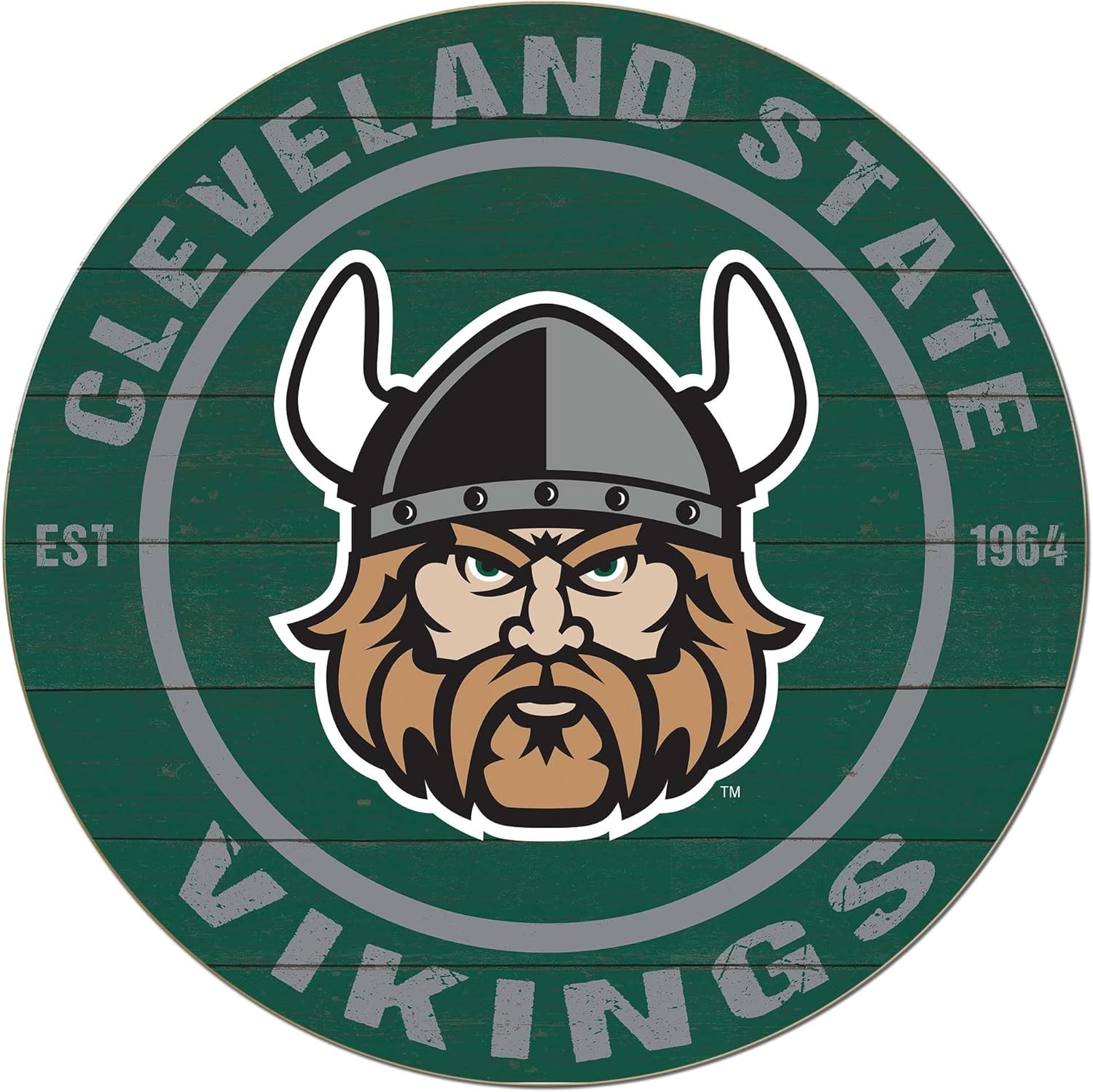KH Sports Fan Cleveland State Vikings Colored Circle Sign, 20x20 Inches, Vikings Decor for Dorm, Fan Cave, Living Room; Display Your Team Spirit with This Unique Cleveland State Vikings Wall Art