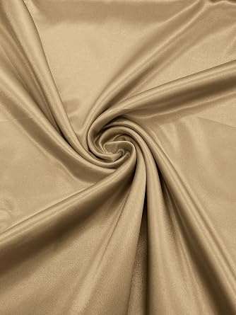 Crepe Back Satin Bridal Fabric Draper/Prom/Wedding/58" Inches Wide Japan Quality Khaki, 10 Yards