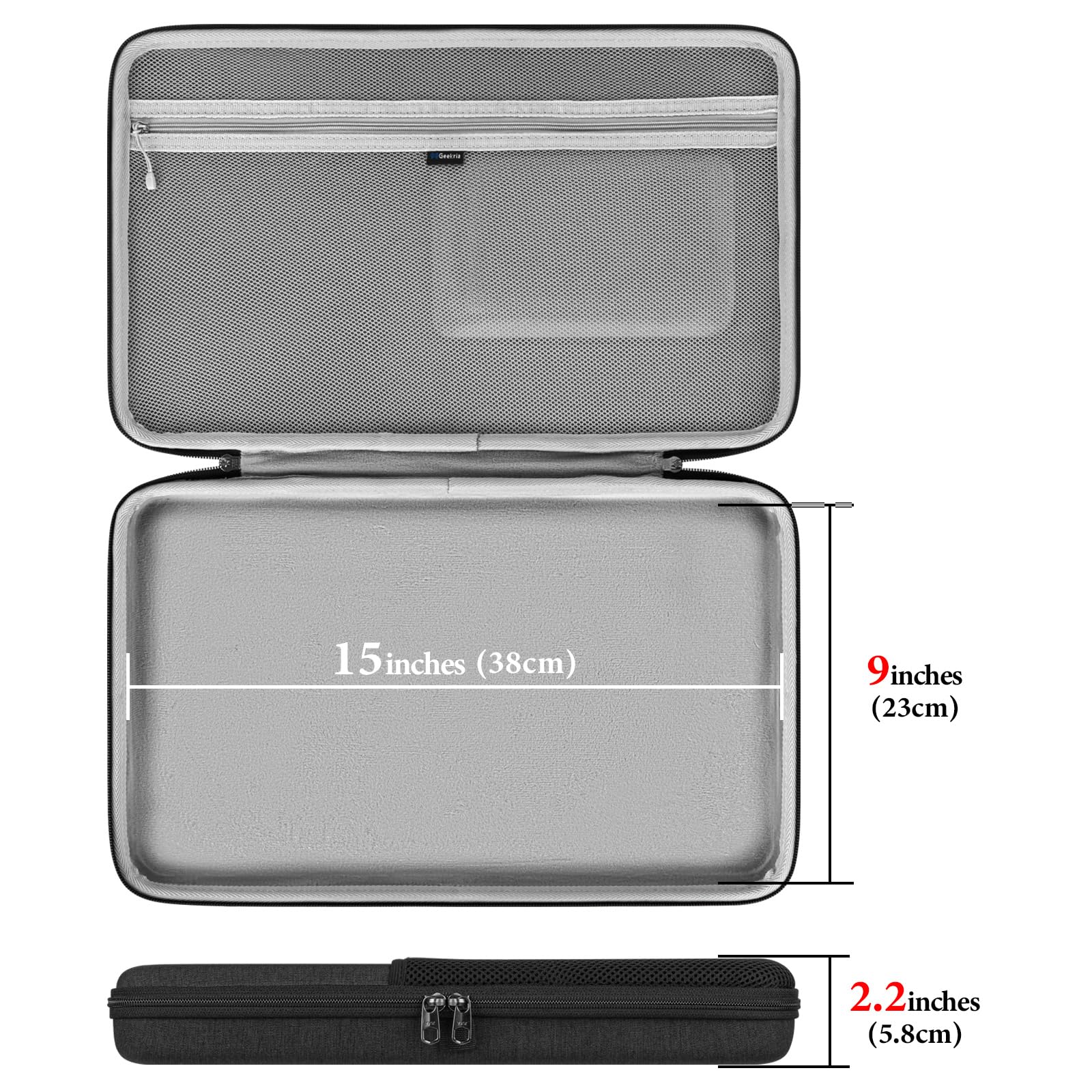 GEEKRIA Custodia da viaggio rigida per tastiera, compatibile con Logitech Wave Keys MK670 Combo/Tastiera ergonomica wireless Wave Keys (grigio scuro)