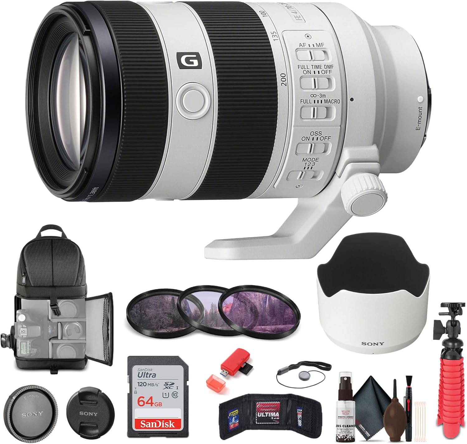 Sony 70-200mm f/4 Macro G OSS II lens bundle