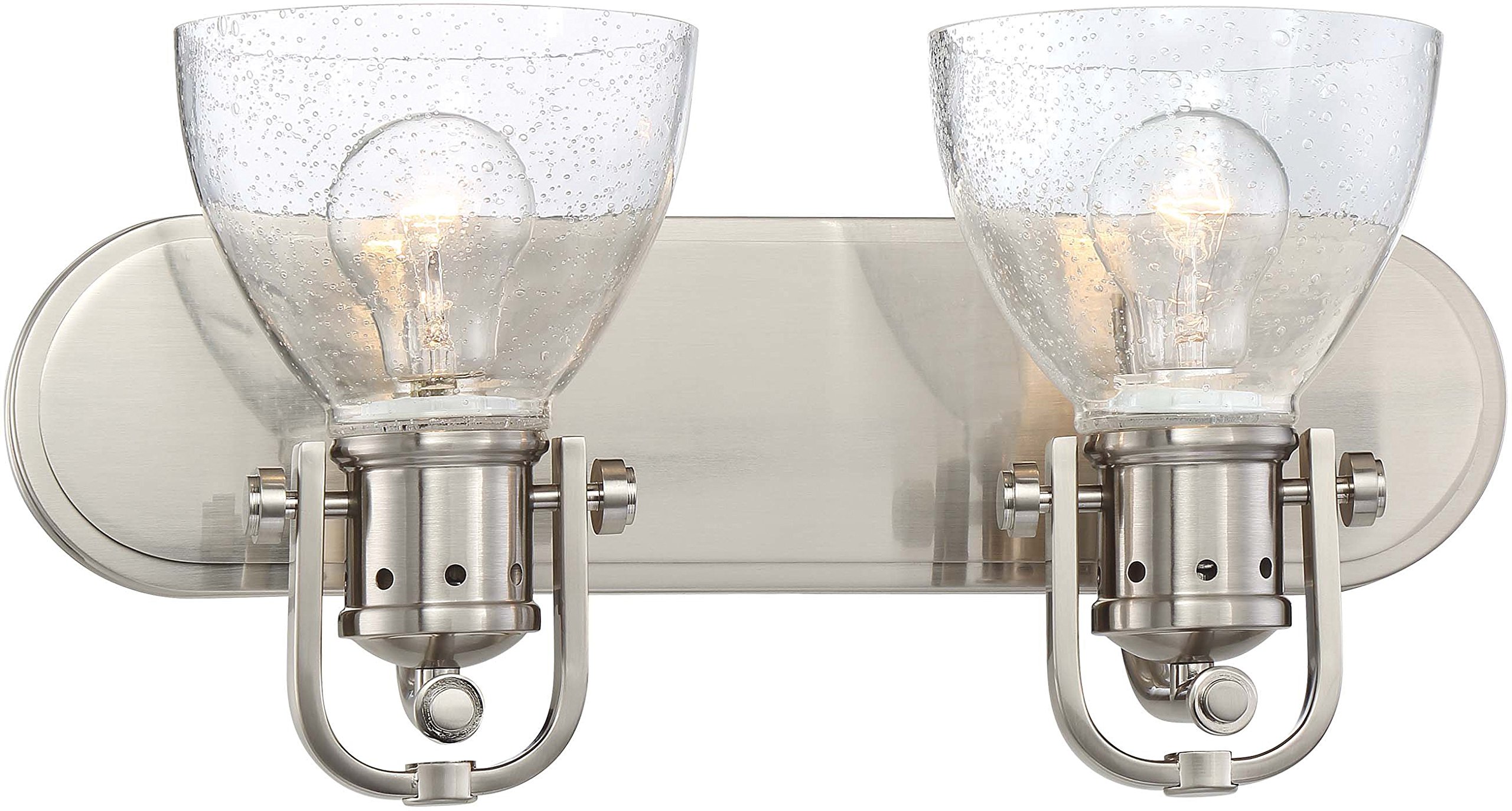 Minka LaveryWall Light Fixtures 3412-84 Wall Bath Vanity Lighting, 2-Light 200 Watts, Brushed Nickel