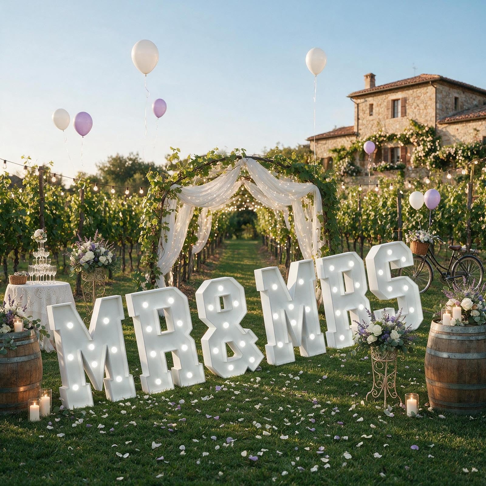 Lettere Luminose for Tendone for Feste di Matrimonio e Balli | Pannello Schiuma KT Pre-tagliato, Montaggio Facile, Senza Fili, Leggero, for Festa di Fidanzamento(Cool white,70cm)