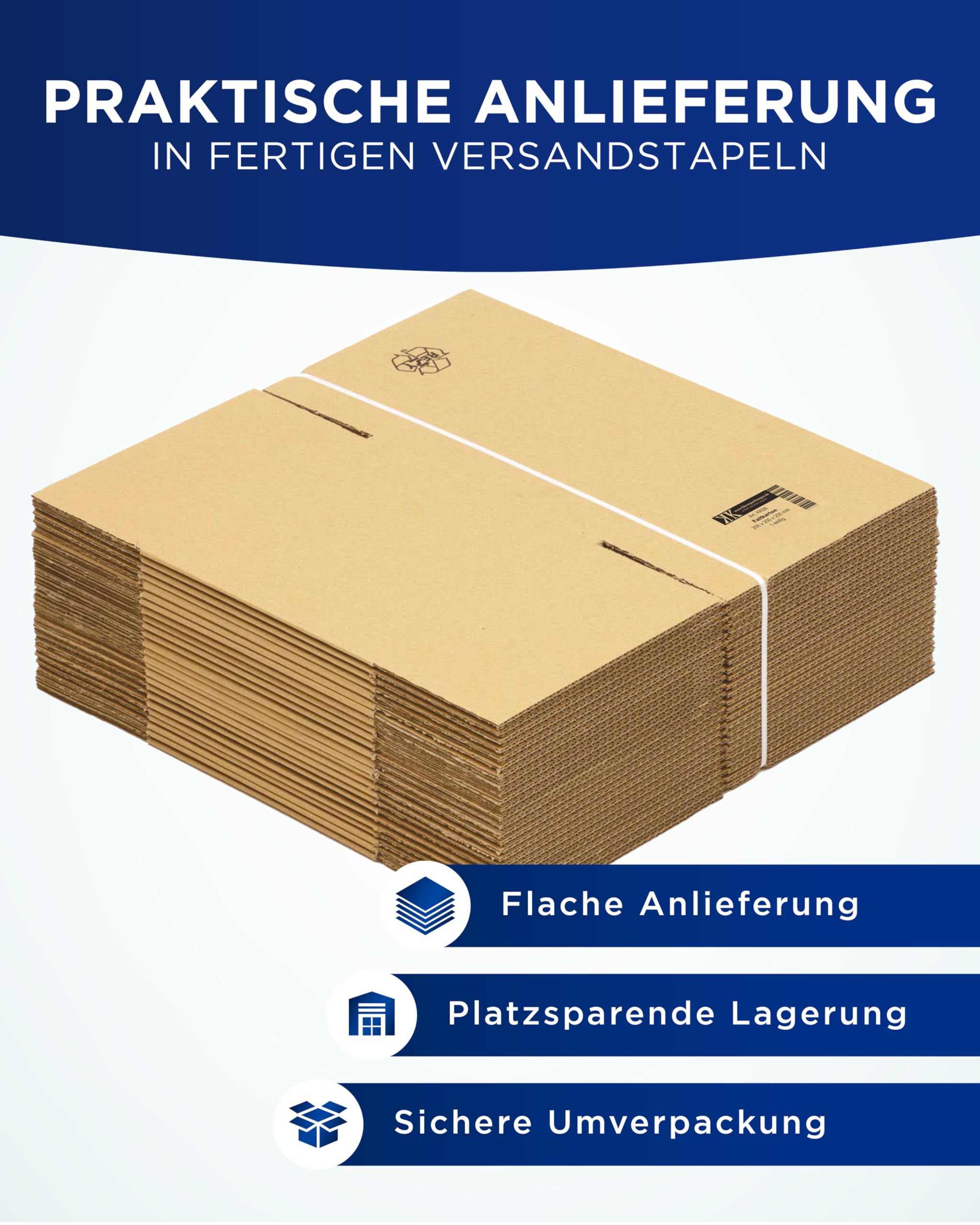 KK Verpackungen Versandkartons 200 x 200 x 200 mm Braun 1-wellig (Außenmaß 205 x 205 x 205 mm) | 150 Stück, Faltkartons Kartons geeignet für Versand als DHL Paket DPD Hermes GLS Paketklasse S (KK08)