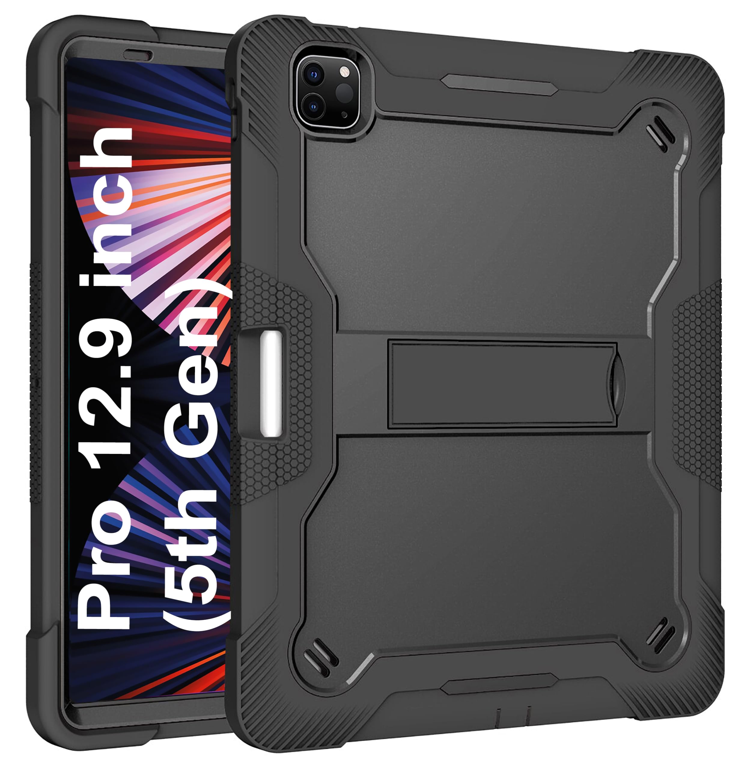 TGK Slim Heavy Duty Shockproof Protection Kickstand Hybrid Case Cover for iPad Pro 2021 12.9 inch 5th Generation Black (B0CR6SXJFJ) Amazon Price History, Amazon Price Tracker