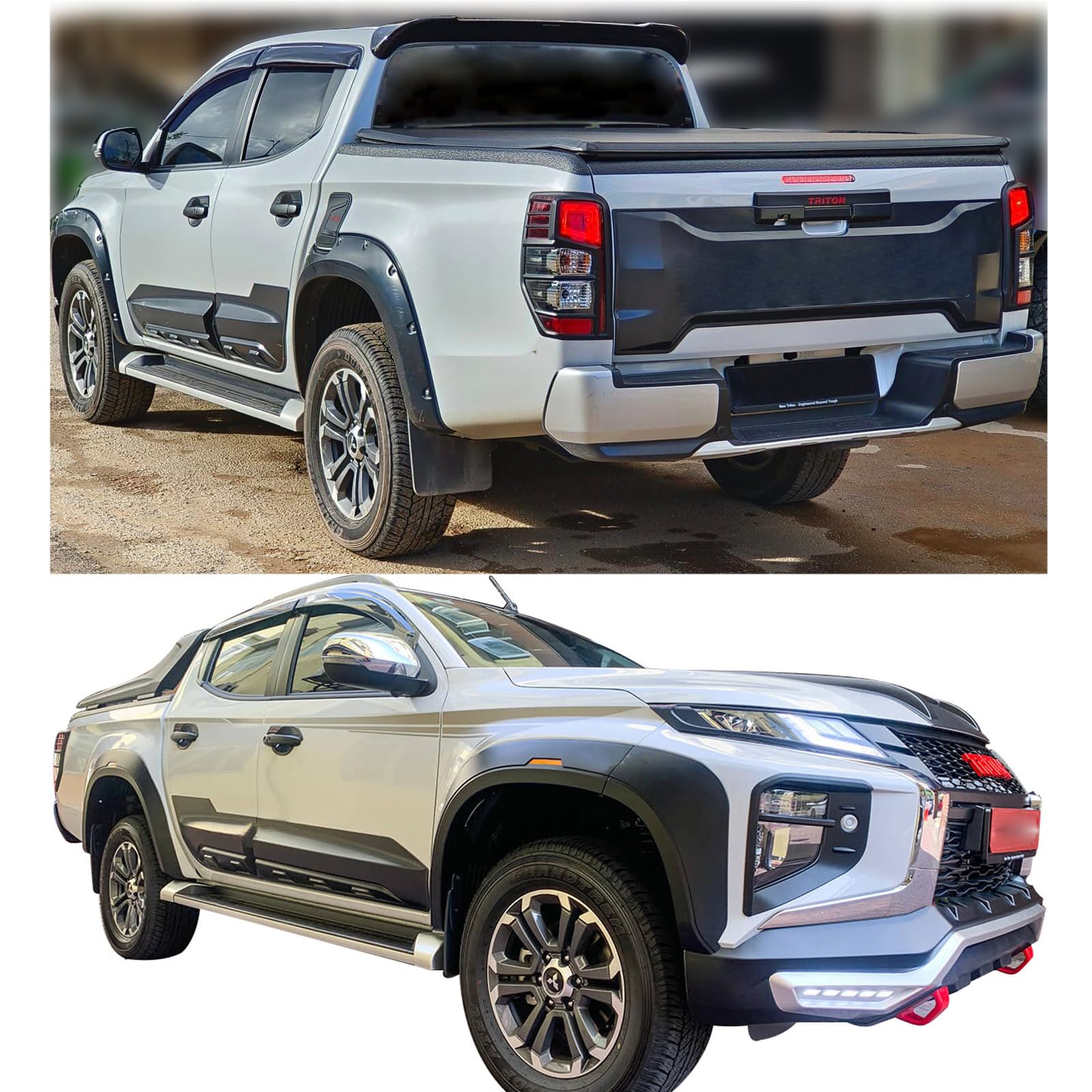 Seitenschutzleisten Türschutz für Mitsubishi L200 Triton (2019–2023) Doppelkabine – Stoßfeste & Kratzfeste ABS Karosserieschutzleisten für Türen, Seitenaufprallschutz Pickup Zubehör
