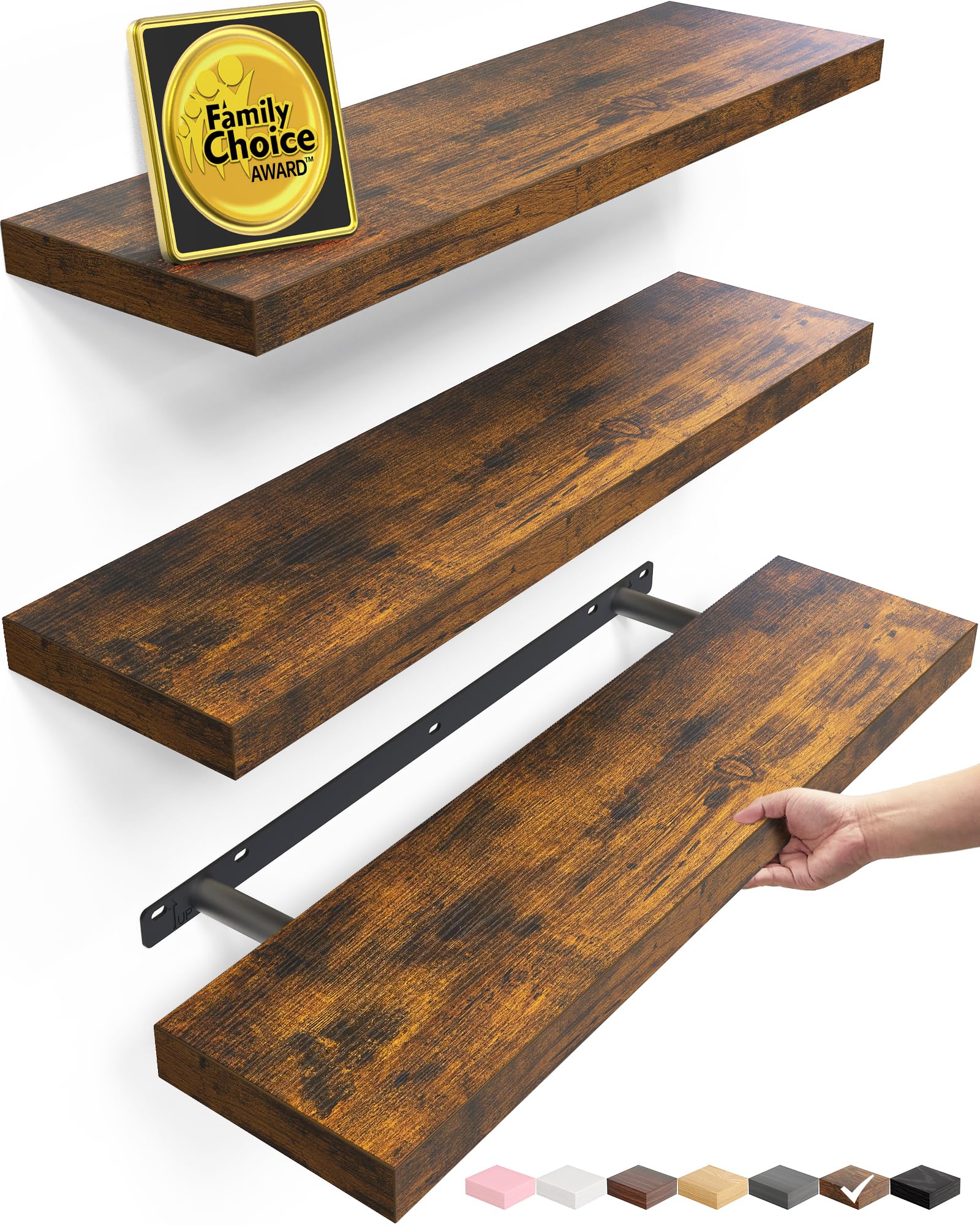 Grey Floating Shelves - Set of 2 -15