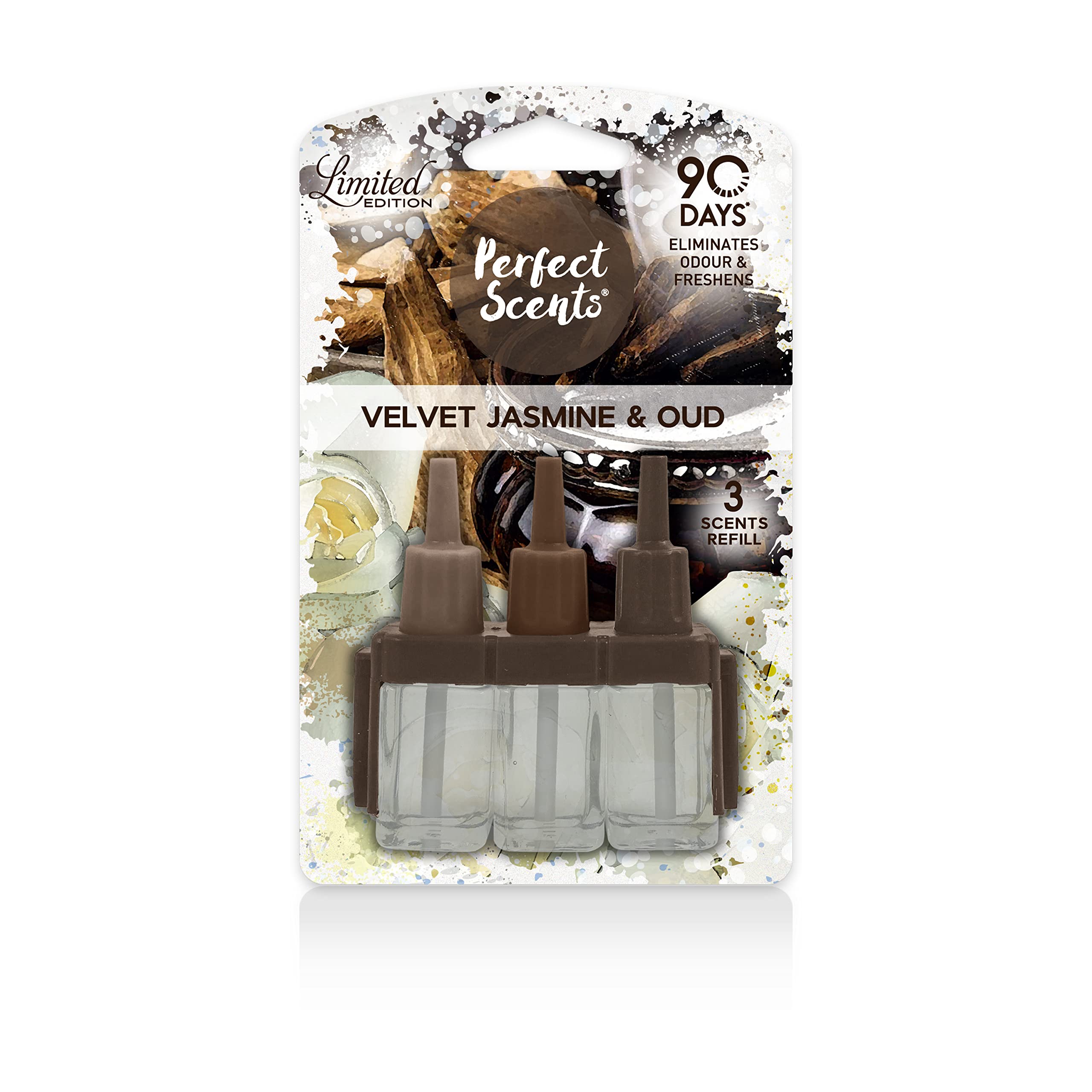 6x Perfect Scents 3 Scents Air Freshener Refill Limited Edition - Compatible with 3volution Velvet Jasmine & Oud 20ml