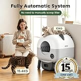 Litiere Chat Autonettoyante, 89L Litière Electrique Automatique XXL avec Capteurs De Sécurité Quadruples, Grande Capacité & Contrôle Via Application, Idéal pour Foyers Multi-Chats & Voyages - 5