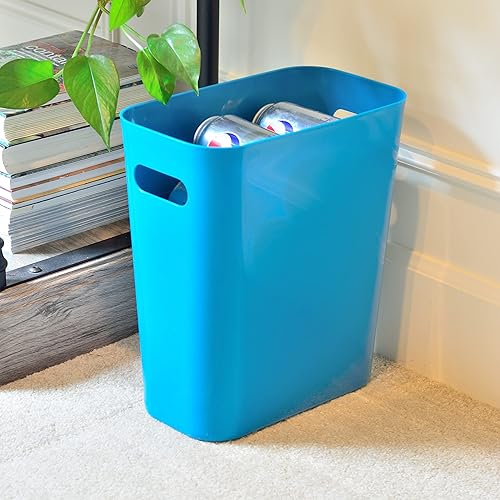 Miniatura 8 de Youngever Paquete de 2 cubos de basura delgados de 3 galones, contenedores de basura de plástico, con asas para oficina en casa, sala de estar, sala