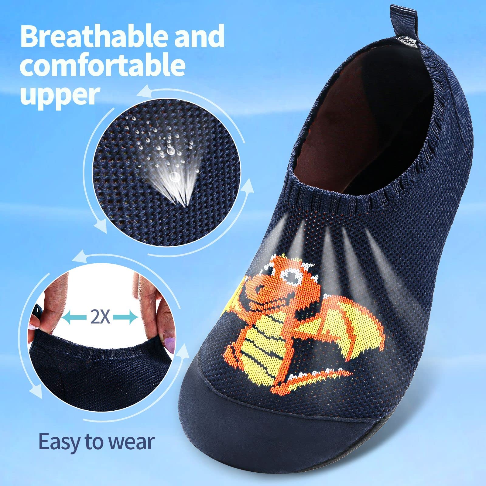 WateLves Pantofole per Bambini Unisex Scarpe a Magli Antiscivolo Ciabatte da Casa per danno la sensazione di camminare a piedi nudi Antiscivolo & Leggero