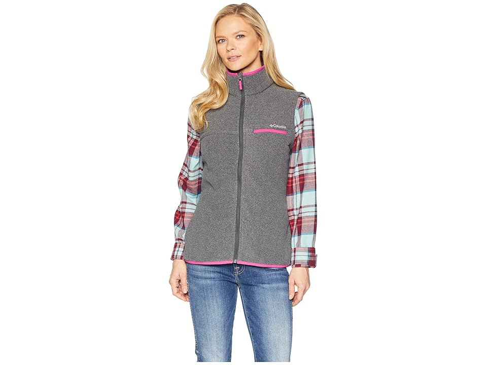 

Columbia Mountain Cresttm Vest (Shark Heather/Fuchsia) Women's Vest, Gray
