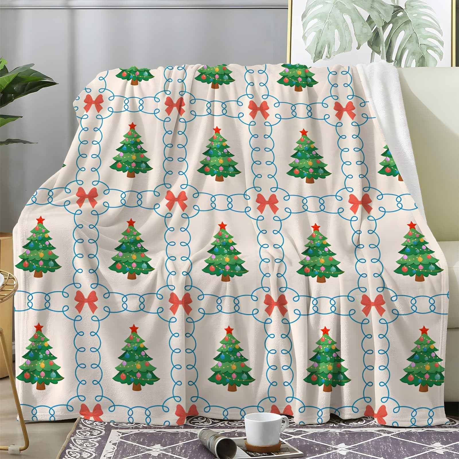 Weihnachtsbaum Kuscheldecke Flauschig Weihnachts Decke Fleecedecke 200x220