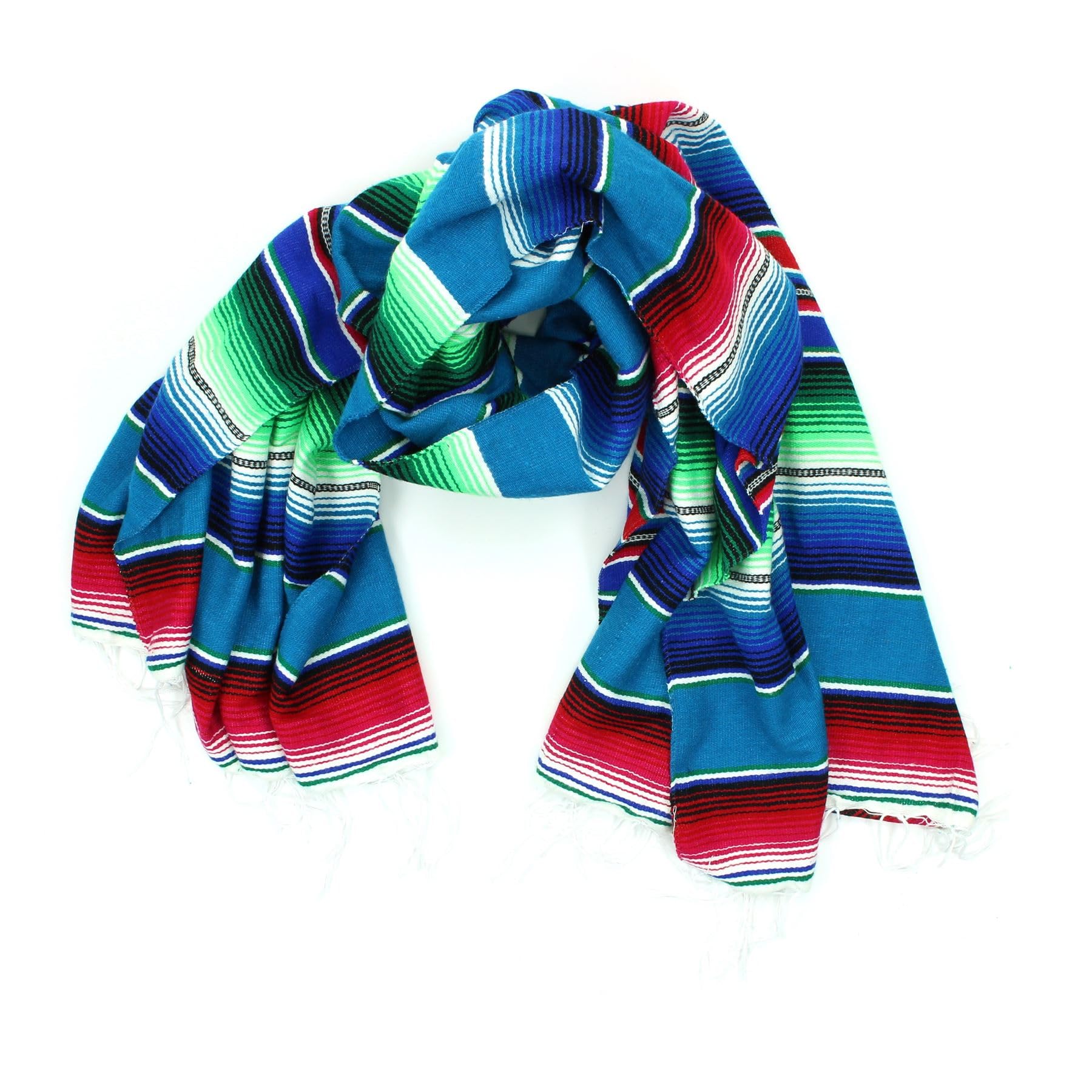 Loudelephant Unisex Green Handwoven Mexican Serape Small 192Cm X 88Cm