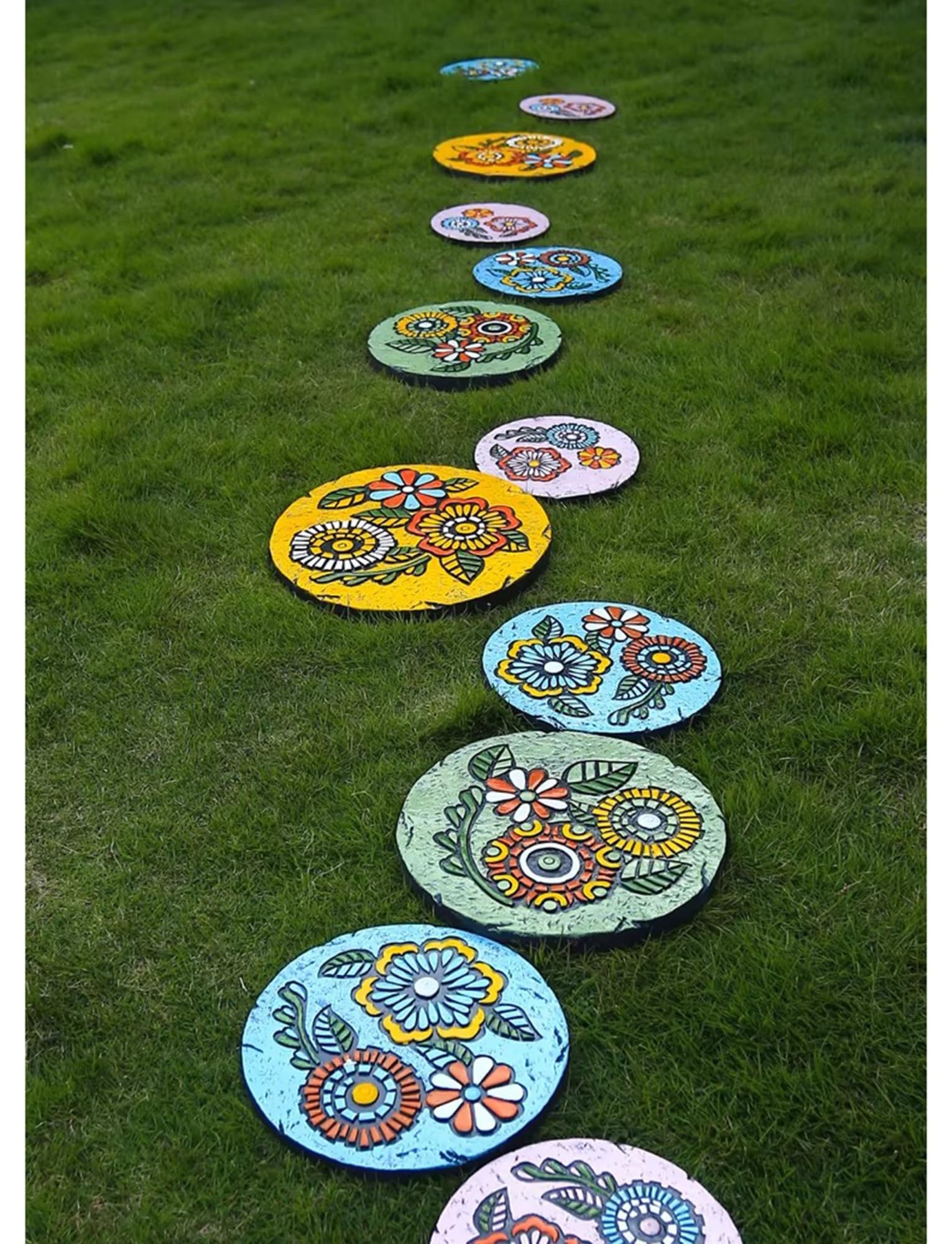 Dalles de Jardin Décoratives à Installation Rapide Pas Japonais Robustes pour Allée Extérieure Revêtement de Sol de Jardin Résistant au Gel(Gray-29 cm)
