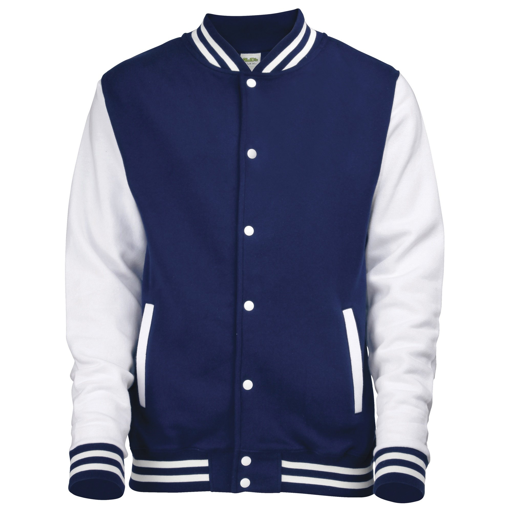 AWDis Unisex Varsity Jacket (S) (Oxford Navy/White)
