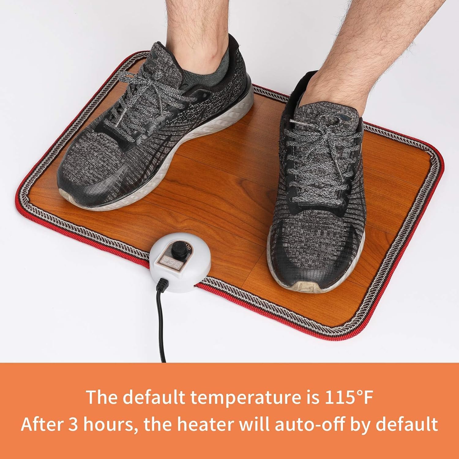 Electric Heated Floor Mats Under Desk, Wood Grain image 4