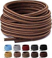 Olukssck 2 Pairs Heavy Duty Round Boot Laces for Hiking Work Boots - Durable Polyester, 25 Colors, 28-71" Lengths