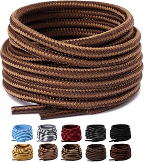 2 Pair Round Boot Laces [2 Pair], Heavy Duty and Durable Shoe Laces for Hiking Work Boots
