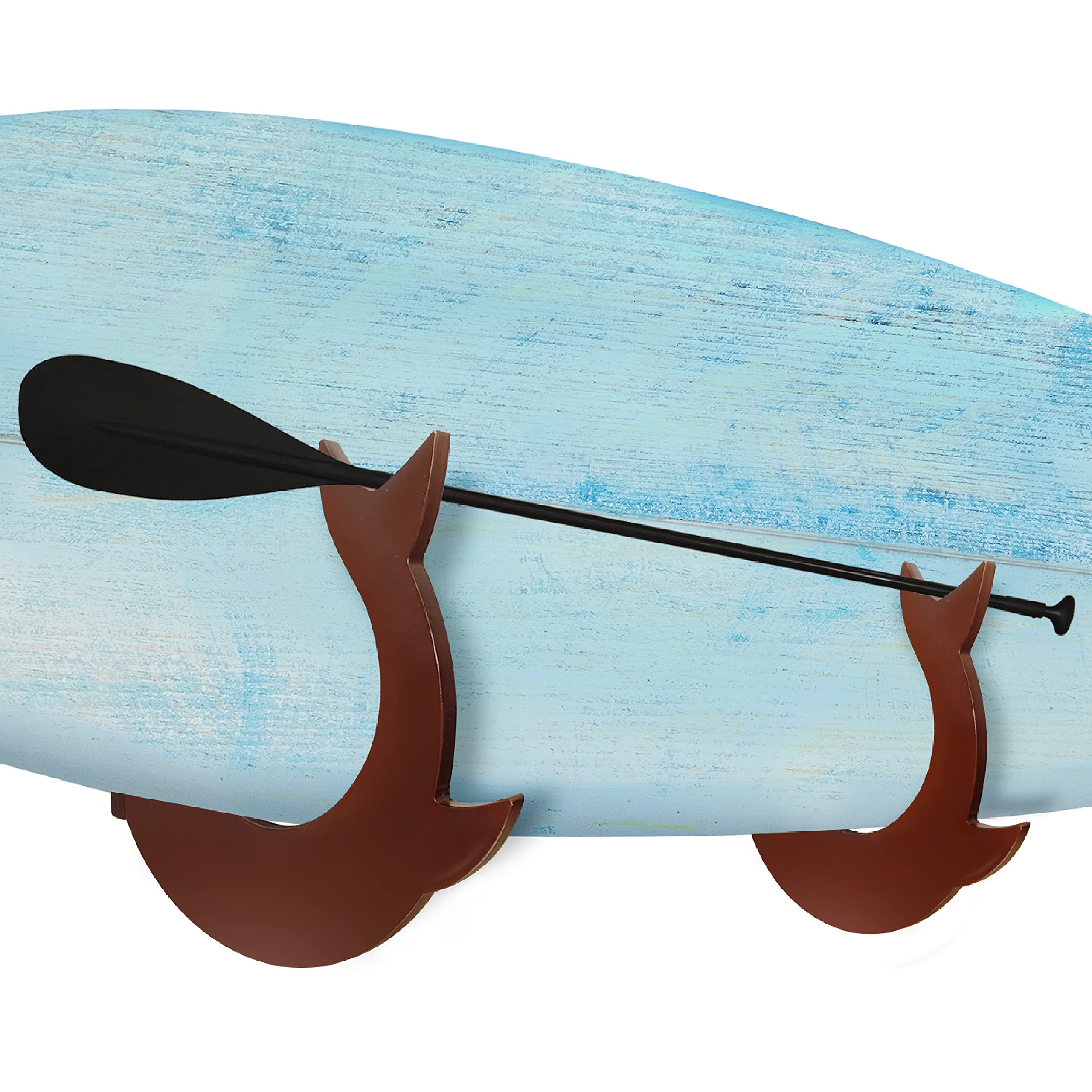 Yes4AllSurf Surfboard Wall Rack for Longboards and Shortboards, Beautiful Wood Wall Display Mount Works Indoor and Outdoor