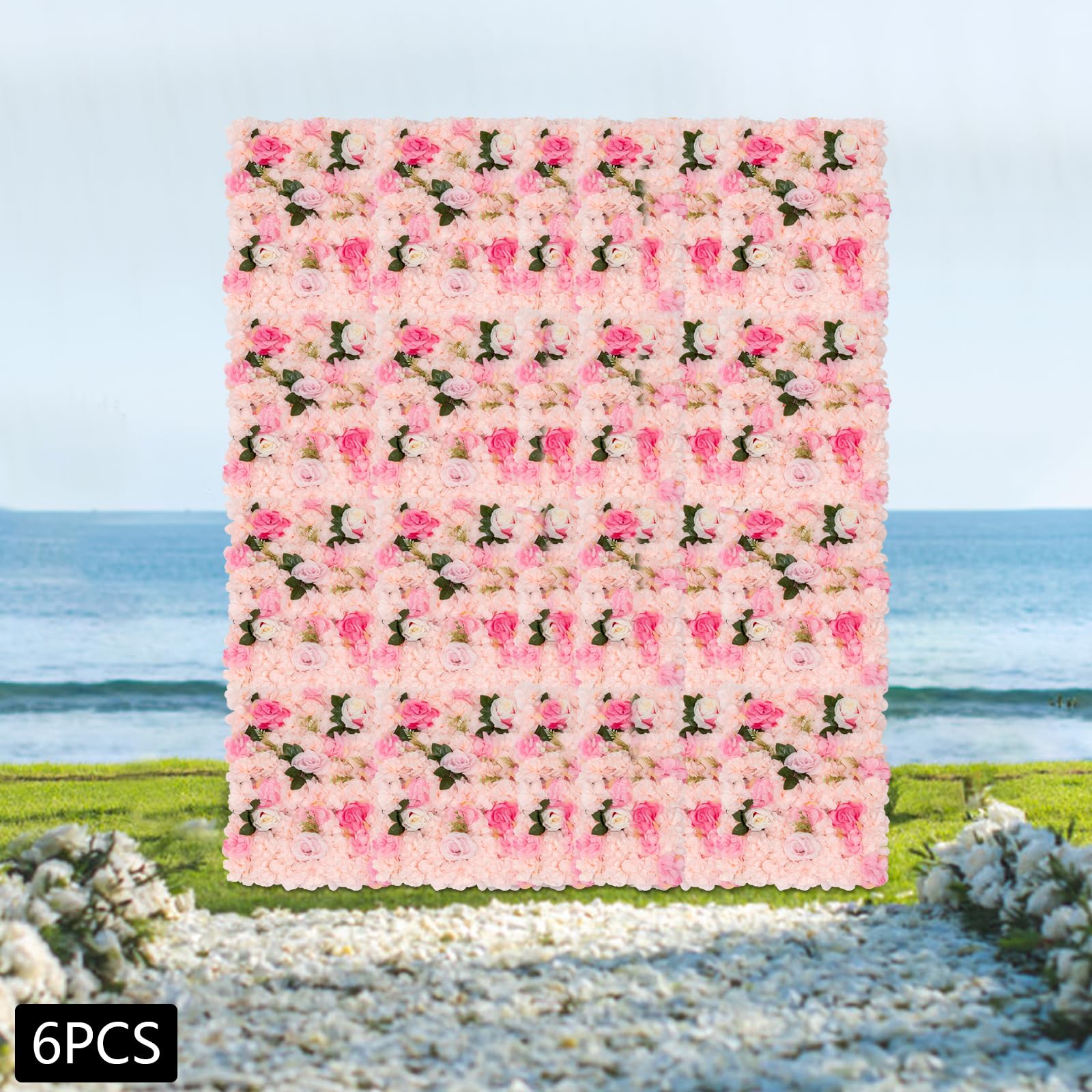 Pannello da parete con fiori, artificiali, rosa, dalia piante acquatiche, parete floreale per matrimonio, decorazione, sfondo per giardino, balcone, terrazza, eventi, decorazione fai da te