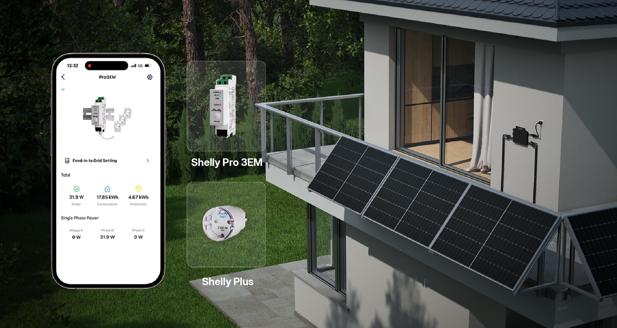 Hoymiles HiFlow/HiFlow Pro Mikroinwerter balkonowy, 800 W–2000 W – Wi-Fi i Bluetooth, Plug & Play, z kablem Schuko 5 m w zestawie (pełna stawka VAT, HiFlow 1600 Pro)