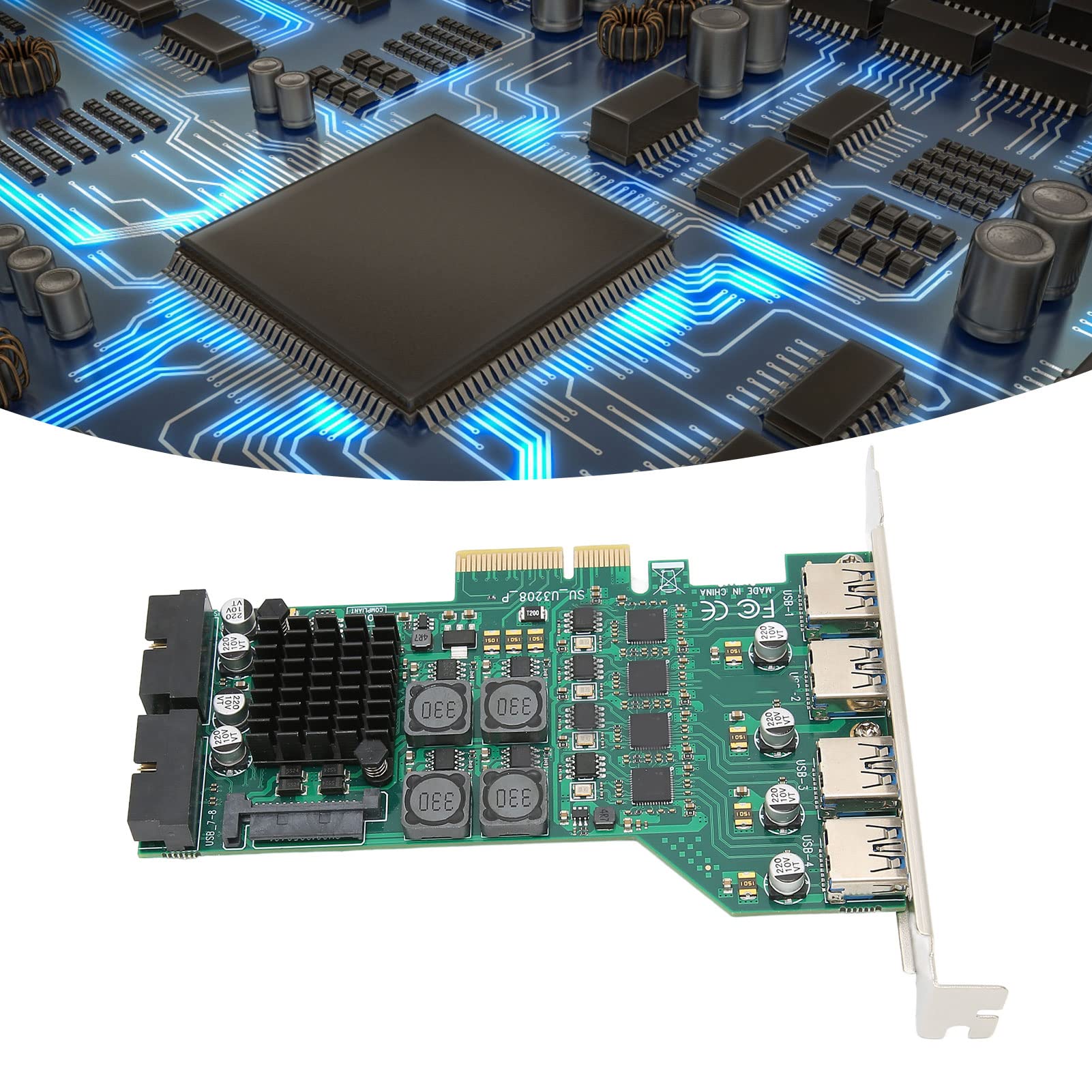 Bewinner USB3.2 GEN2 Front TYPE E Expansion Card, 10Gbps USB Front - View #2