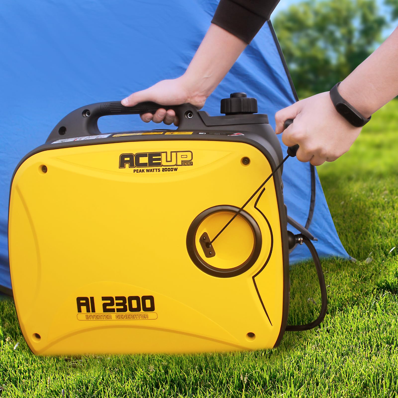 Aceup Energy - Generador eléctrico a gasolina con toma de corriente de 230 V, 2000 W
