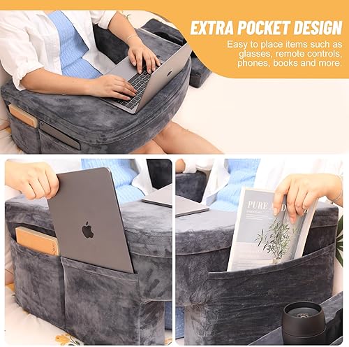 Miniatura 4 de Almohada de cuña de cama tamaño King (76 x 10 x 6 pulgadas), cuña de almohada de cabecero, cuña de colchón, relleno de espacio para cama, cuña de