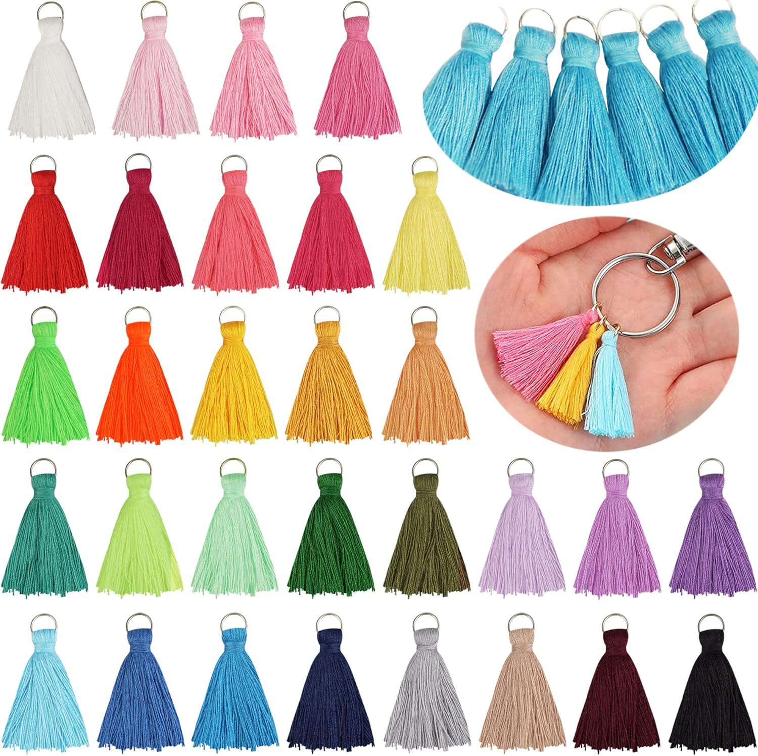 180PCS 3CM Tassels DIY Handmade Tassles 30 Colors