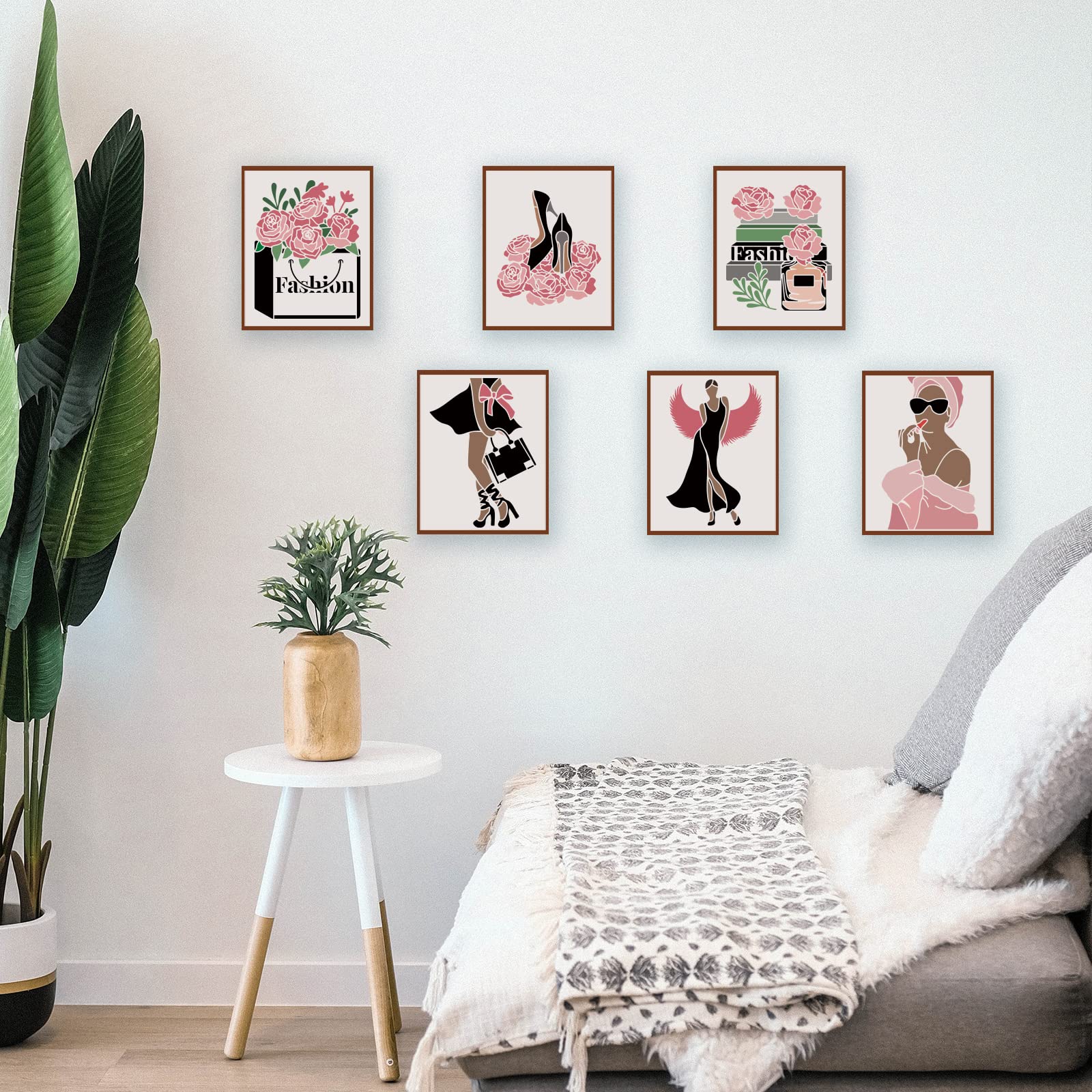 FINGERINSPIRE Pochoir Pour Filles Avec Balançoire D'Arbre 30x30cm Modèle De Peinture De Branche D'Arbre Filles Se Balançant Sous L'Arbre Pochoir De Décoration Pour Peinture Sur Bois Mur Tissu Meubles