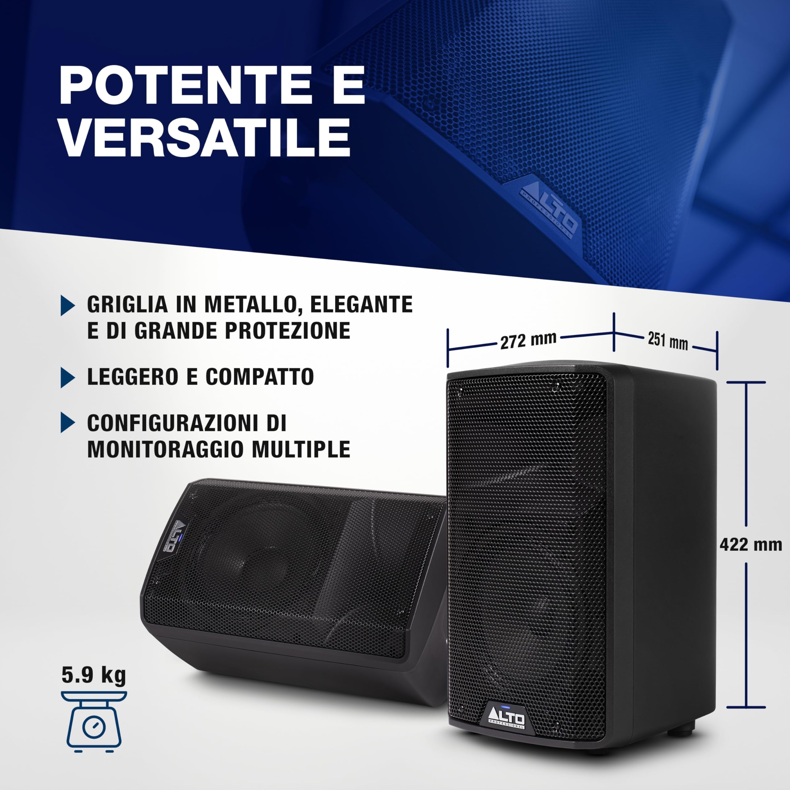 ALTO TX408 Cassa Amplificata Attiva 8" 350W Bluetooth Mixer 2 Canali per DJ e Musicisti