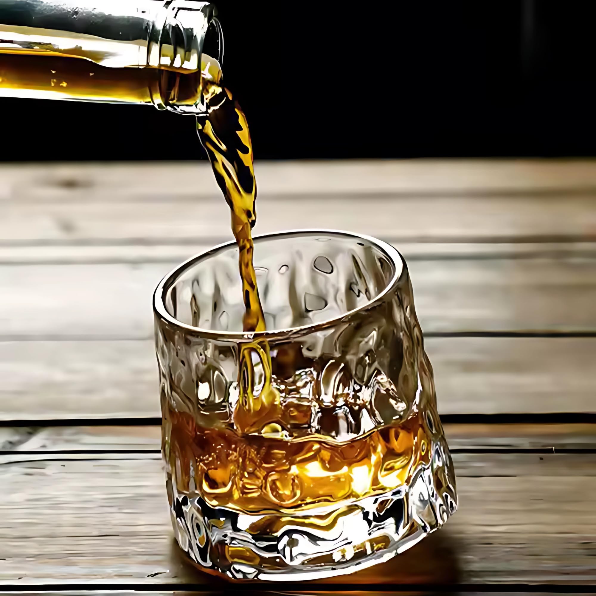 Set Bicchieri da Whisky in Vetro Rotante, Bicchieri Wisky con Fondo Sferico per Degustazione, Bicchiere Senza Gambo di Alta Qualità, 4 Pz Bicchieri Vetro Particolari per Rum, Gin, Amaro e Distillati