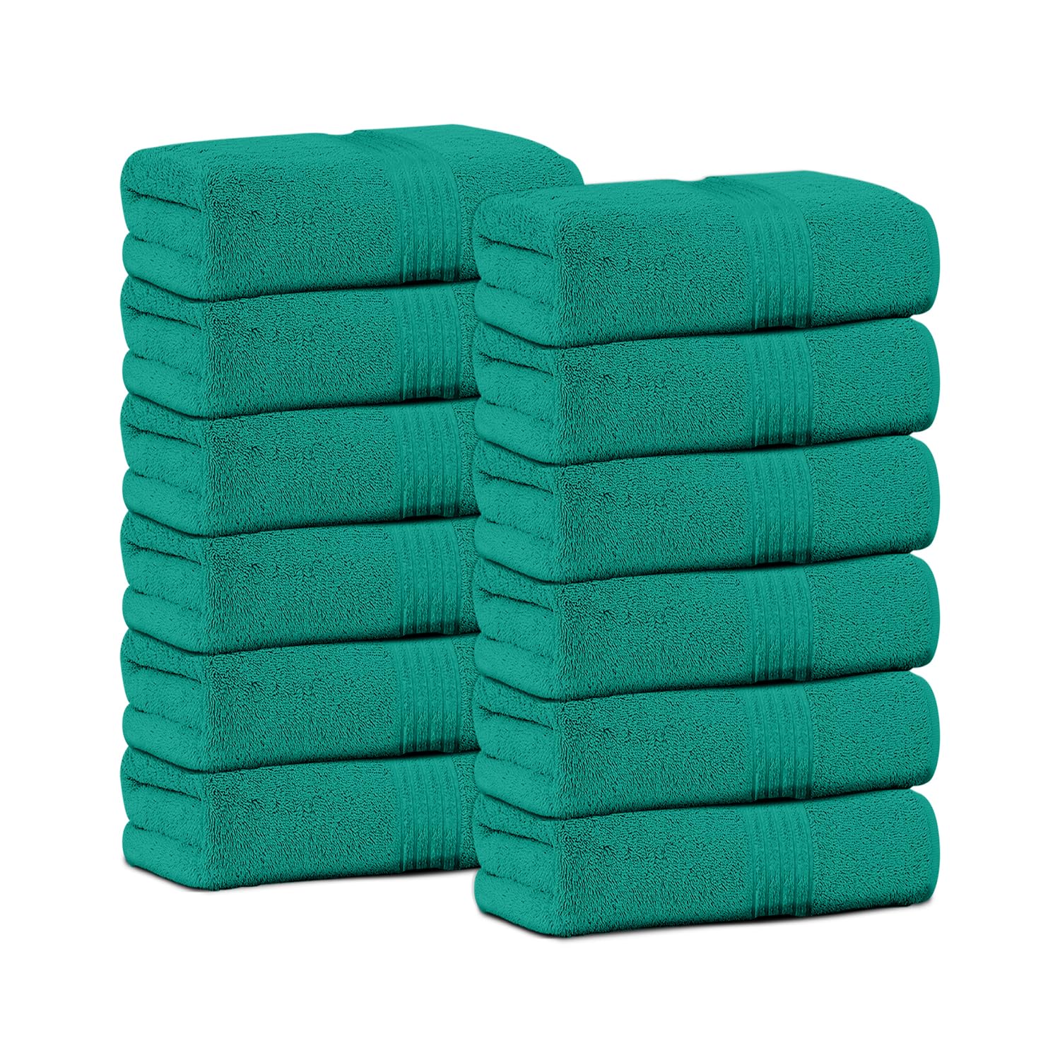 GC GAVENO CAVAILIA 12 Pack Flannel Face Cloth Face Towels 30 x 30 Cm | Egyptian Cotton 450 GSM Towels Set Fingertip Highly Absorbent Washcloths For Bathroom, Spa & Gym, Aqua