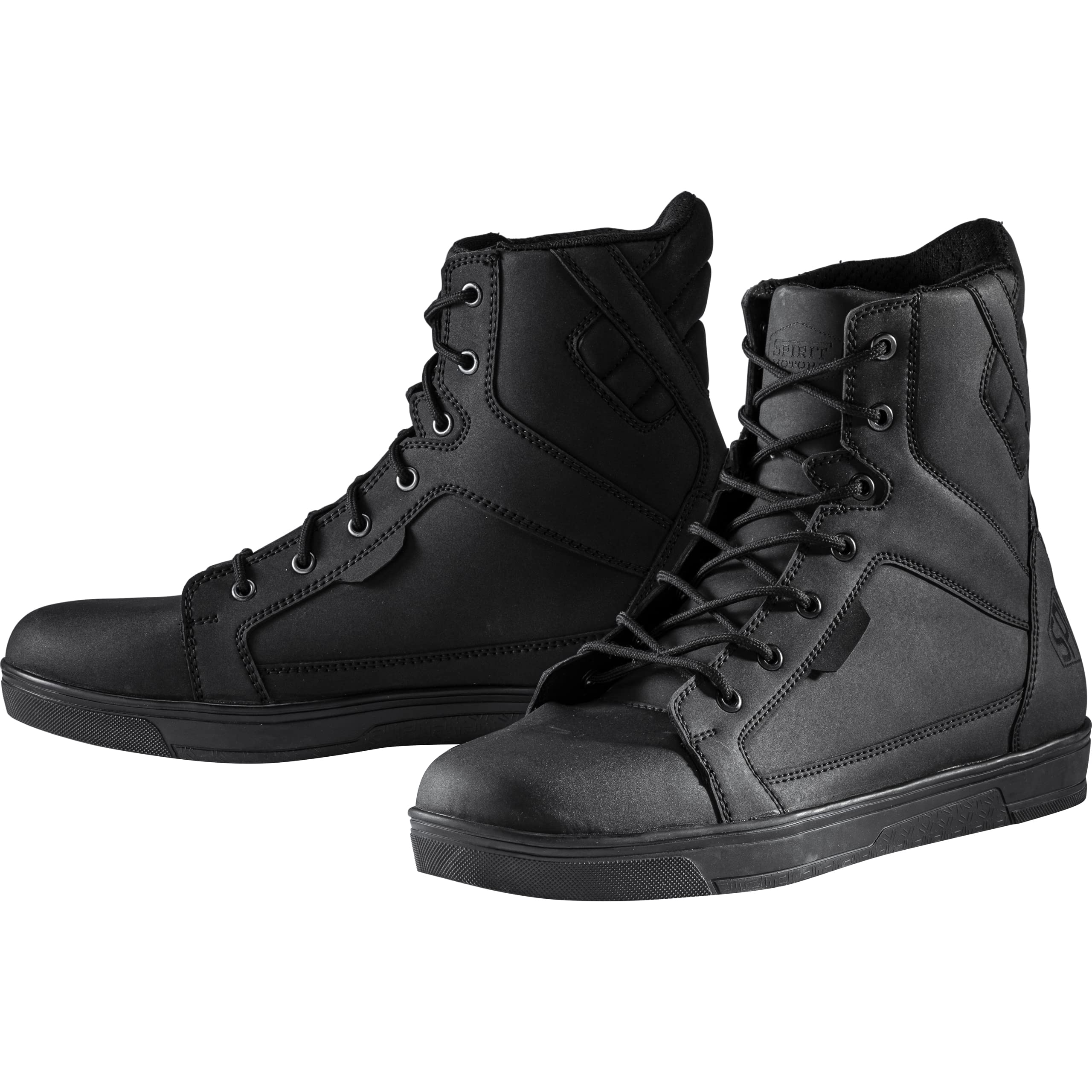 Spirit Motors Joe Flow Bottes de moto à lacets courtes – Baskets de motard confortables avec semelle ergonomique – En microfibre antidérapante