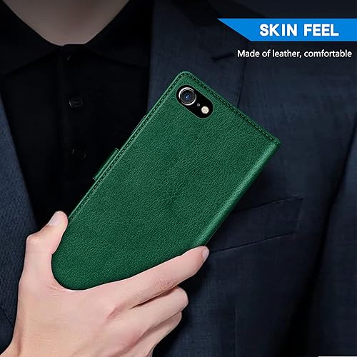 Miniatura 6 de ZZXX Funda tipo cartera para iPhone 7iPhone 8iPhone SE 2022 (2020) con bloqueo RFID, ranura para tarjetas, función atril, cierre magnético, funda