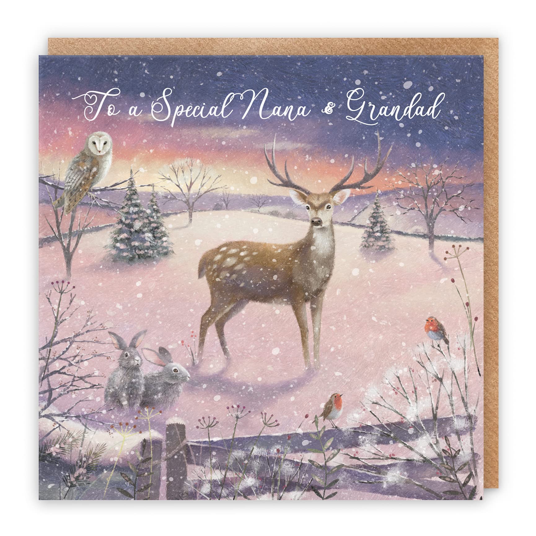Hunts England, Nana And Grandad Christmas Card, 'The Stag', To A Special Nana & Grandad, Card, Milo's Gallery Collection