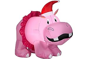 Gemmy Christmas Pink Tutu Hippo Inflatable