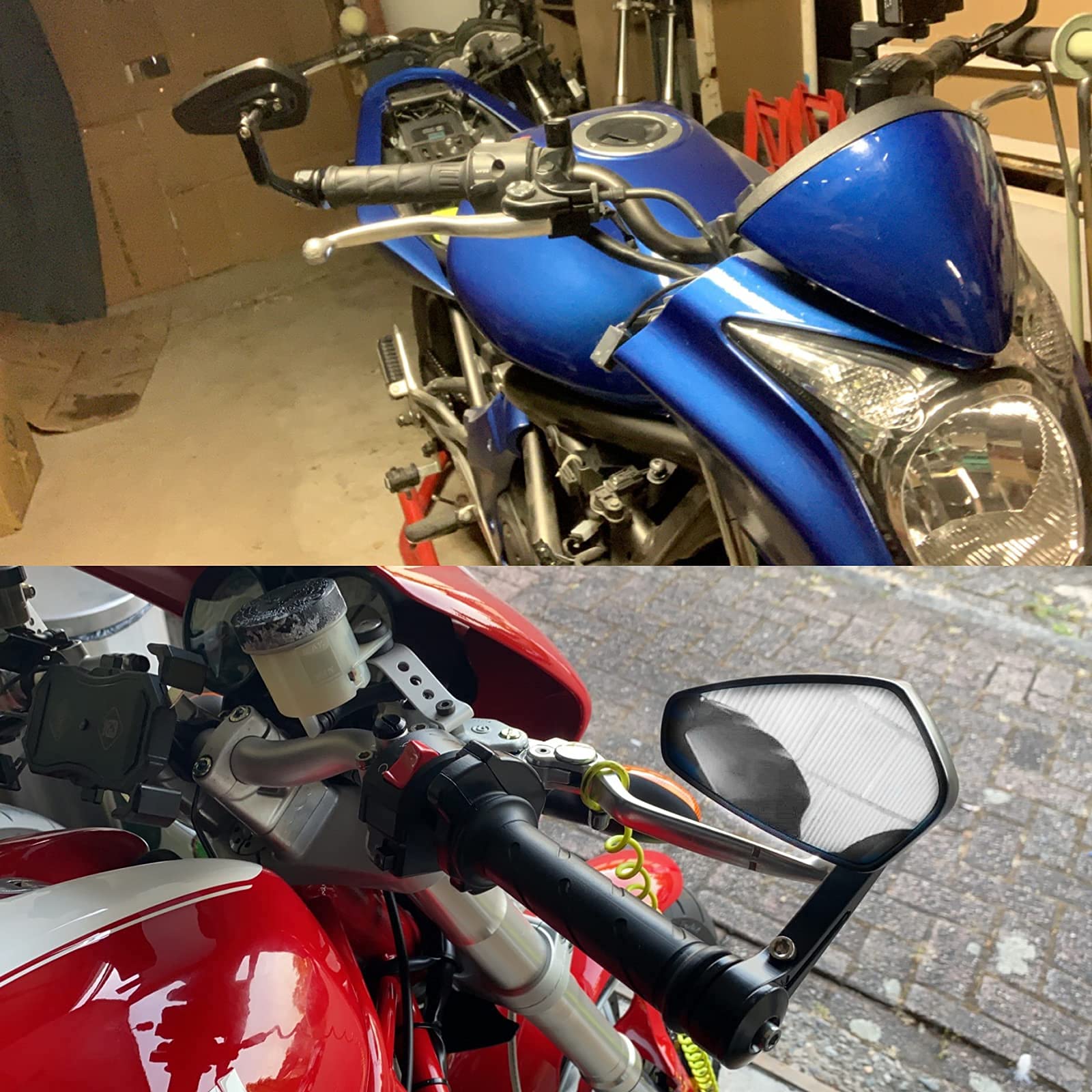 Rétroviseur de guidon - Rétroviseur universel pour moto CNC en alliage d'aluminium pour guidon creux de 7/8' de Street Sport Bike Cruiser Scooter Cafe Racer #2 Noir