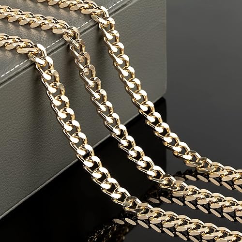 Miniatura 10 de YOUBEIYEE Cadena chapada en negro de 16.4 pulgadas para hacer joyas, cadena de eslabones cubanos de aluminio, collar, pulsera, suministros de