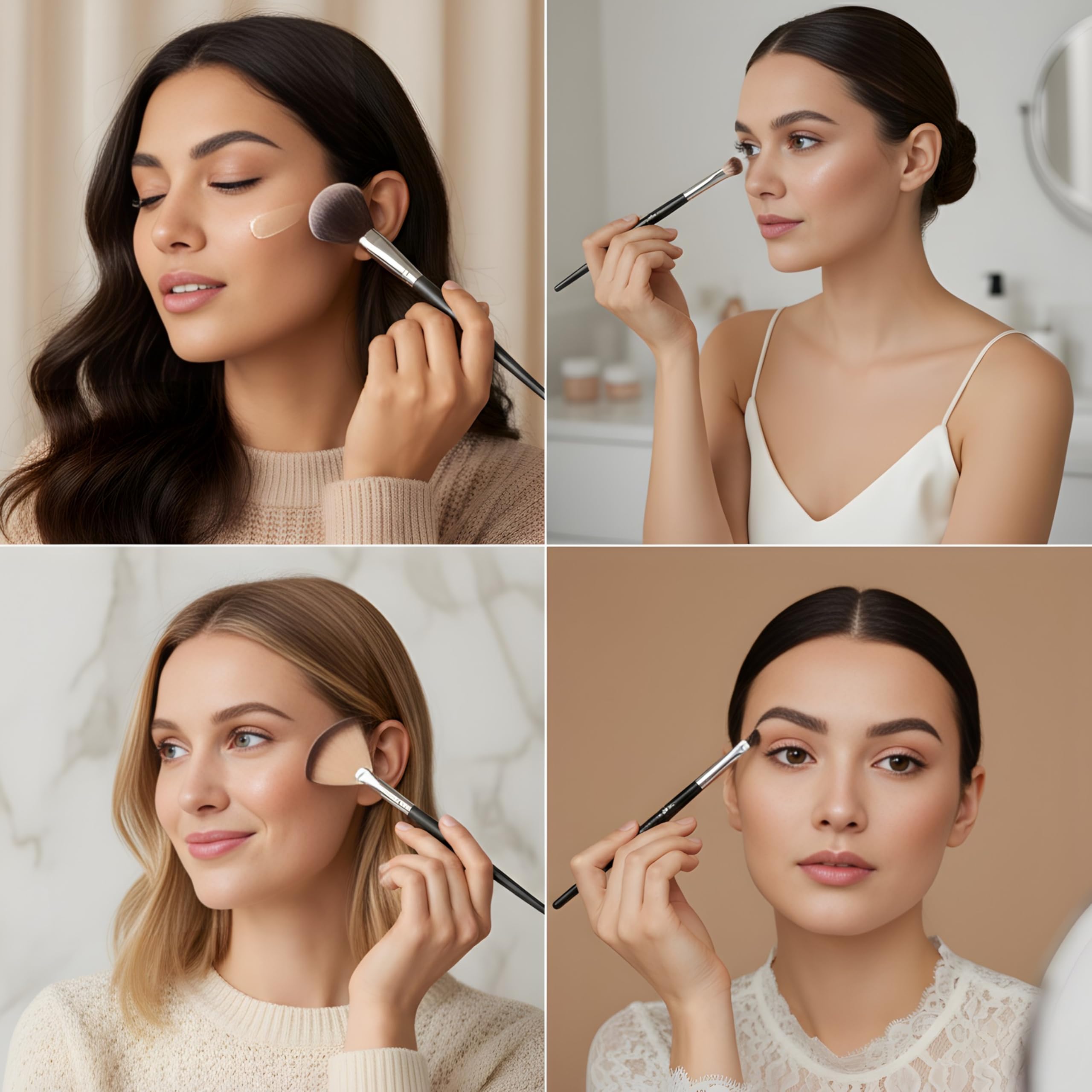 London Prime - Set di 20 pennelli professionali per trucco, kit completo con fondotinta, correttore, cipria, sfumatura, ombretto, impacco viso, illuminante, eyeliner, labbra, tinture per capelli e